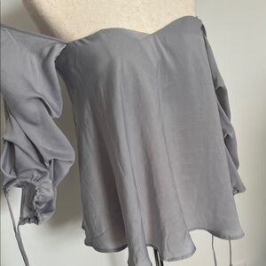 HYFVE Gray Off-Shoulder Blouse